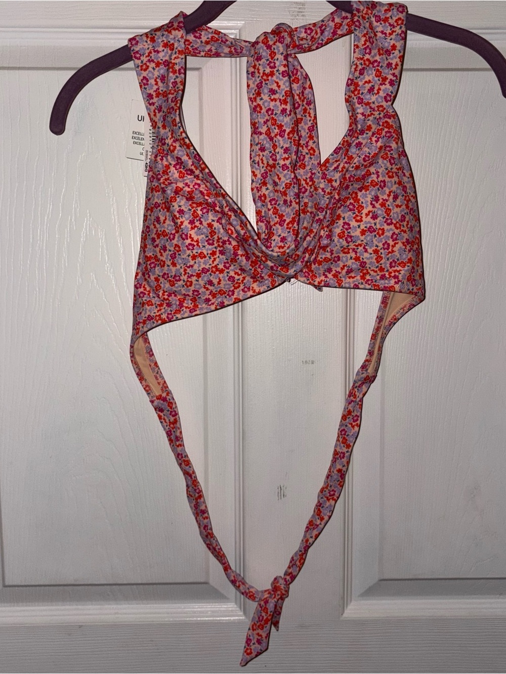 Amazon Essentials Women's Floral Bikini Top Halter Tie Multicolor Size XS